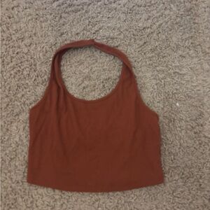 Rust Halter Neck Women's Top - SHEIN